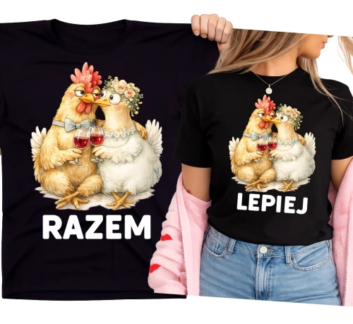 Zestaw koszulek na Wielkanoc dla pary RAZEM LEPIEJ.webp