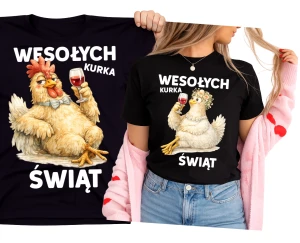 Zestaw koszulek na Wielkanoc dla pary WESOŁYCH KURKA ŚWIĄT ZZZ.webp