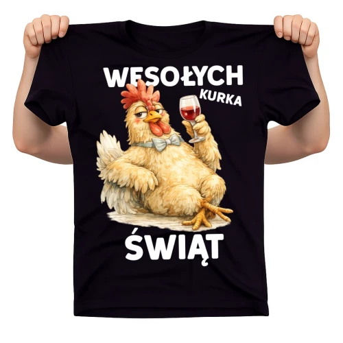 Męska koszulka na WIELKANOC - WESOŁYCH KURKA ŚWIĄT