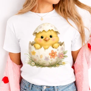 Damska koszulka z kurczaczkiem na Wielkanoc - kurczak11