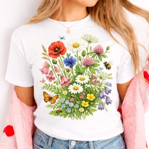 Damska koszulka łąkowe kwiaty 