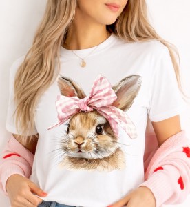 Damska koszulka z królikiem na Wielkanoc - buny49