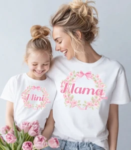Zestaw koszulek dla mamy i córki - mama & mini