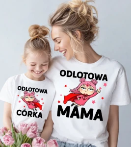 Zestaw koszulek dla mamy i córki - ODLOTOWA MAMA & ODLOTOWA CÓRKA
