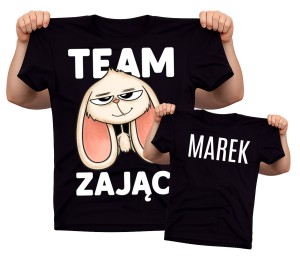 Śmieszna koszulka na Wielkanoc - TEAM ZAJĄC Z IMIENIEM NA PLECACH.jpg