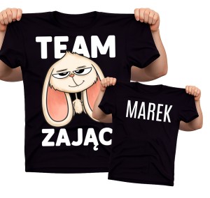 Śmieszna koszulka na Wielkanoc - TEAM ZAJĄC Z IMIENIEM NA PLECACH.jpg