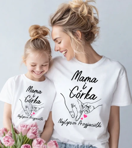 ZESTAW KOSZULEK dla mamy i córki ''mama i córka najlepsze przyjaciółki.webp