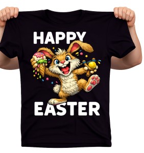 Koszulka na Wielkanoc z wesołym zajączkiem  - happy2