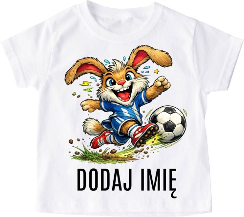 Personalizowana Koszulka z zajączkiem na Wielkanoc dla chłopaka grającego w piłkę - bunny11