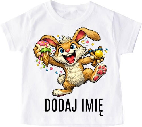 Koszulka ze śmiesznym zajączkiem na Wielkanoc i imieniem.jpg