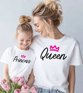 Zestaw koszulek dla mamy i córki - QUEEN & PRINCESS