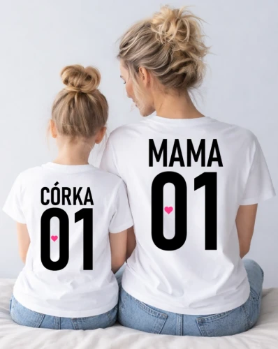 Zestaw koszulek dla mamy i córki - MAMA 01 & CÓRKA 01