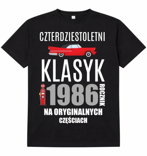Męska koszulka na 40 urodziny - 40 LETNI KLASYK 1986