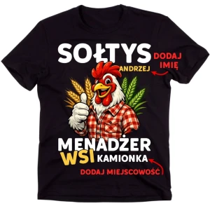 Koszulka dla SOŁTYSA z imieniem na prezent (MENADŻER WSI)