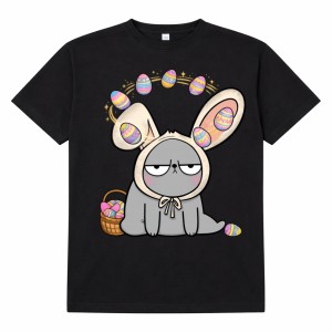 Śmieszna koszulka z kotem z jajkami wielkanocnym na Wielkanoc