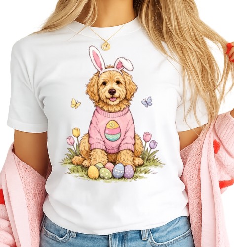 DAMSKA KOSZULKA WIELKANOCNA z pudlem.jpg