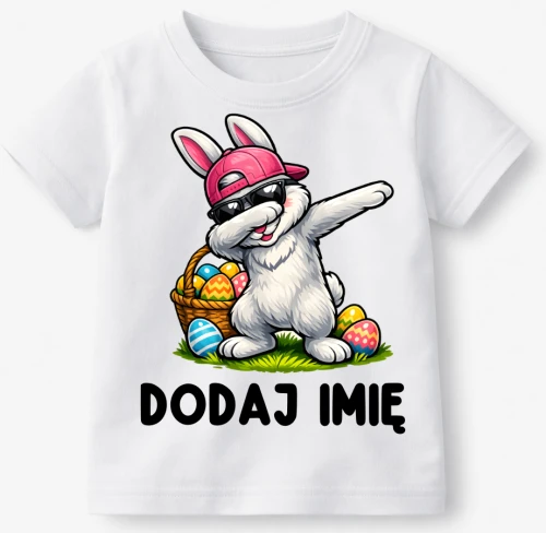 Koszulka dla DZIECKA Z IMIENIEM na Wielkanoc  - ZAJĄC.webp
