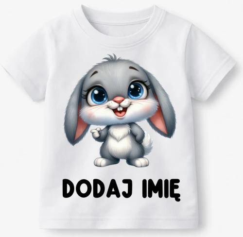 Koszulka dla DZIECKA Z IMIENIEM na Wielkanoc  - ZAJĄC.webp