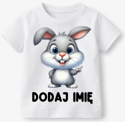 Koszulka dla DZIECKA Z IMIENIEM na Wielkanoc  - ZAJĄC.webp