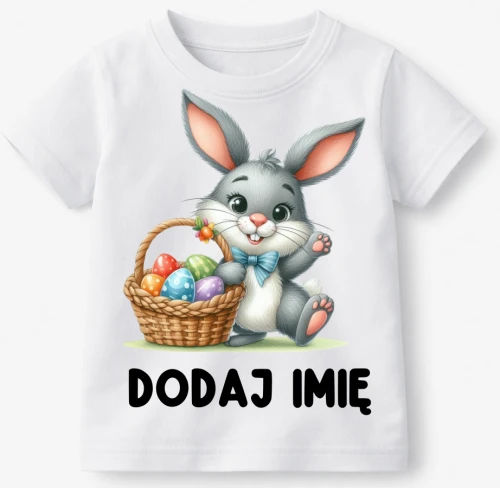 Koszulka dla DZIECKA Z IMIENIEM na Wielkanoc  - ZAJĄC.webp
