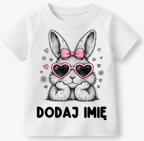 Koszulka dla DZIECKA Z IMIENIEM na Wielkanoc Z ZAJĄCEM
