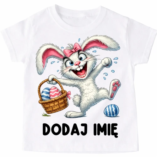 Koszulka z zajączkiem na Wielkanoc dla dziewczynki.webp