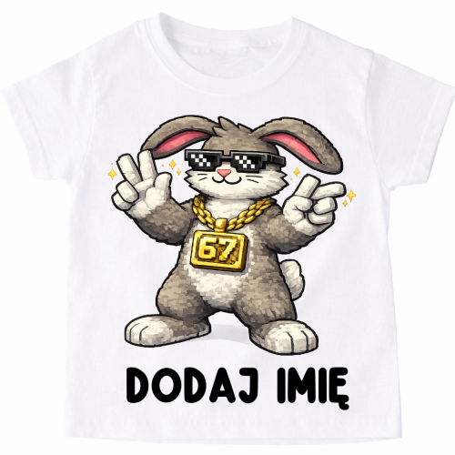 Personalizowana koszulka z zającem na Wielkanoc