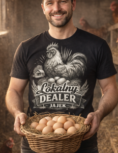 Męska koszulka na prezent - LOKALNY DEALER JAJEK.png