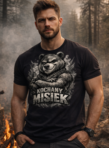 Męska koszulka KOCHANY MISIEK.png