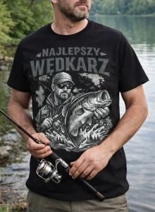 Męska koszulka NAJLEPSZY WĘDKARZ DLA WĘDKARZA .webp