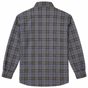 Szara koszulka flanelowa w kratę - zdjęcie tyłem.png