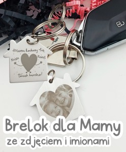 Personalizowany Brelok dla mamy - KOCHAMY SIĘ TAAAK BARDZO ze zdjęciem dzieci