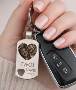 Personalizowany brelok ze zdjęciem i dedykacją na prezent
