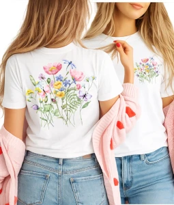 Biała damska koszulka w kwiaty.webp