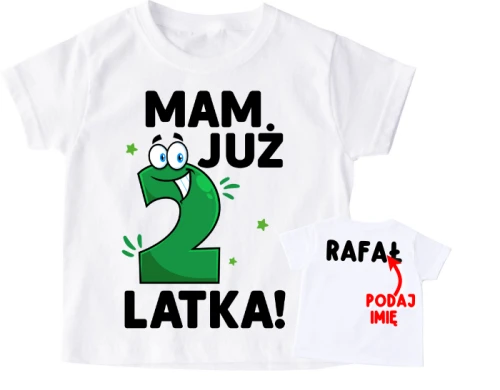 KOSZULKA NA 2 urodziny mam 2 latka.webp