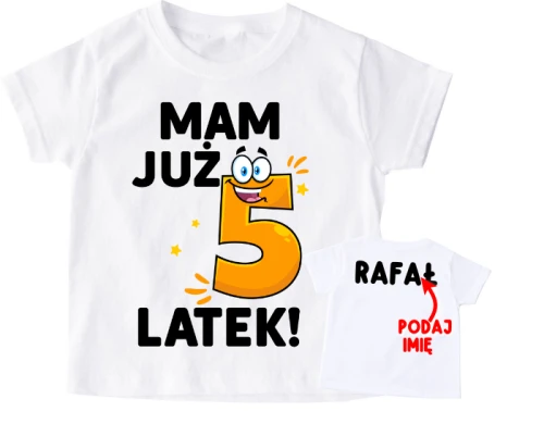 KOSZULKA NA 5 urodziny mam 5 latek.webp