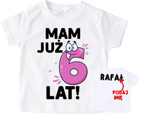 KOSZULKA NA 6 urodziny mam6 lat.webp