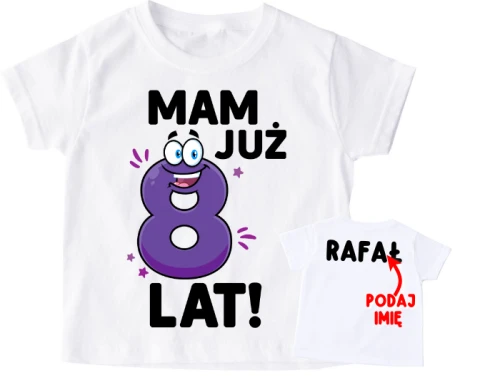 KOSZULKA NA 8 urodziny mam 8 lat.webp