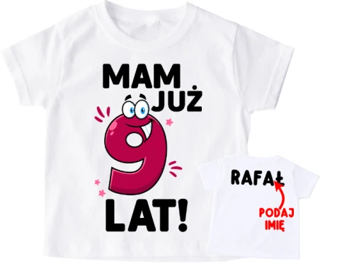 KOSZULKA NA 9 urodziny mam 9 lat.webp