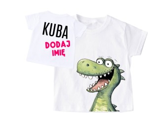 Koszulka dla dziecka z dinozaurem i imieniem dr17