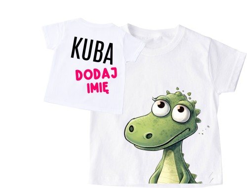 Koszulka dla dziecka z dinozaurem i imieniem.jpg