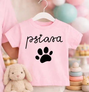 Różowa koszulka dla DZIEWCZYNKI PSIARA 