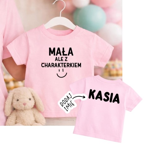 Koszulka dla dziewczynki z imiemiem - MAŁA ALE Z CHARAKTERKIEM.jpg