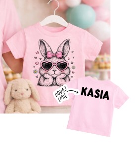 Koszulka dla dziewczynki z królikiem i imieniem - wzór kólik555