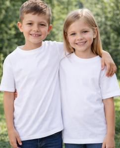 Biała koszulka dla dziecka bez nadruku -  model150white