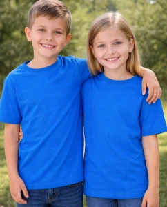 Niebieska koszulka dla dziecka bez nadruku -  model150ROYALBLUE