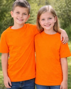 Pomarańczowa koszulka dla dziecka bez nadruku -  model150orange