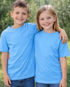 Niebieska koszulka dla dziecka bez nadruku -  model150AZZURE