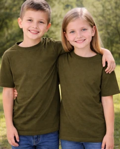 Zielono-leśna koszulka dla dziecka bez nadruku -  model150FOREST GREEN