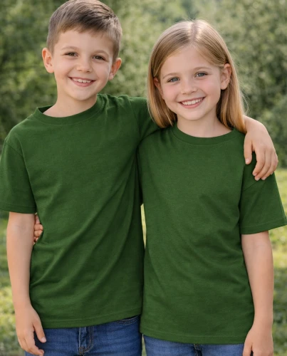 Zielona dziecięca koszulka bez nadruku.webp
